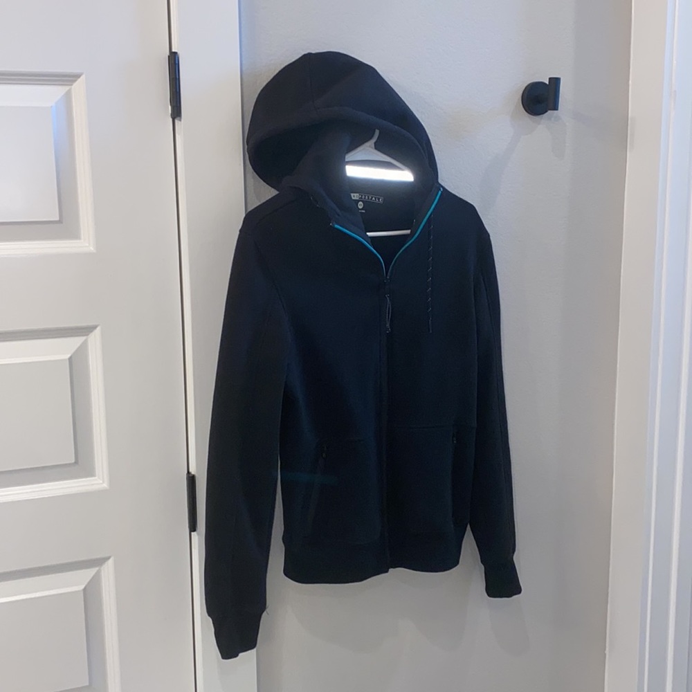EUC Mens Aeropostale Size XS Solid Black Zip-Down Hoodie Hoody